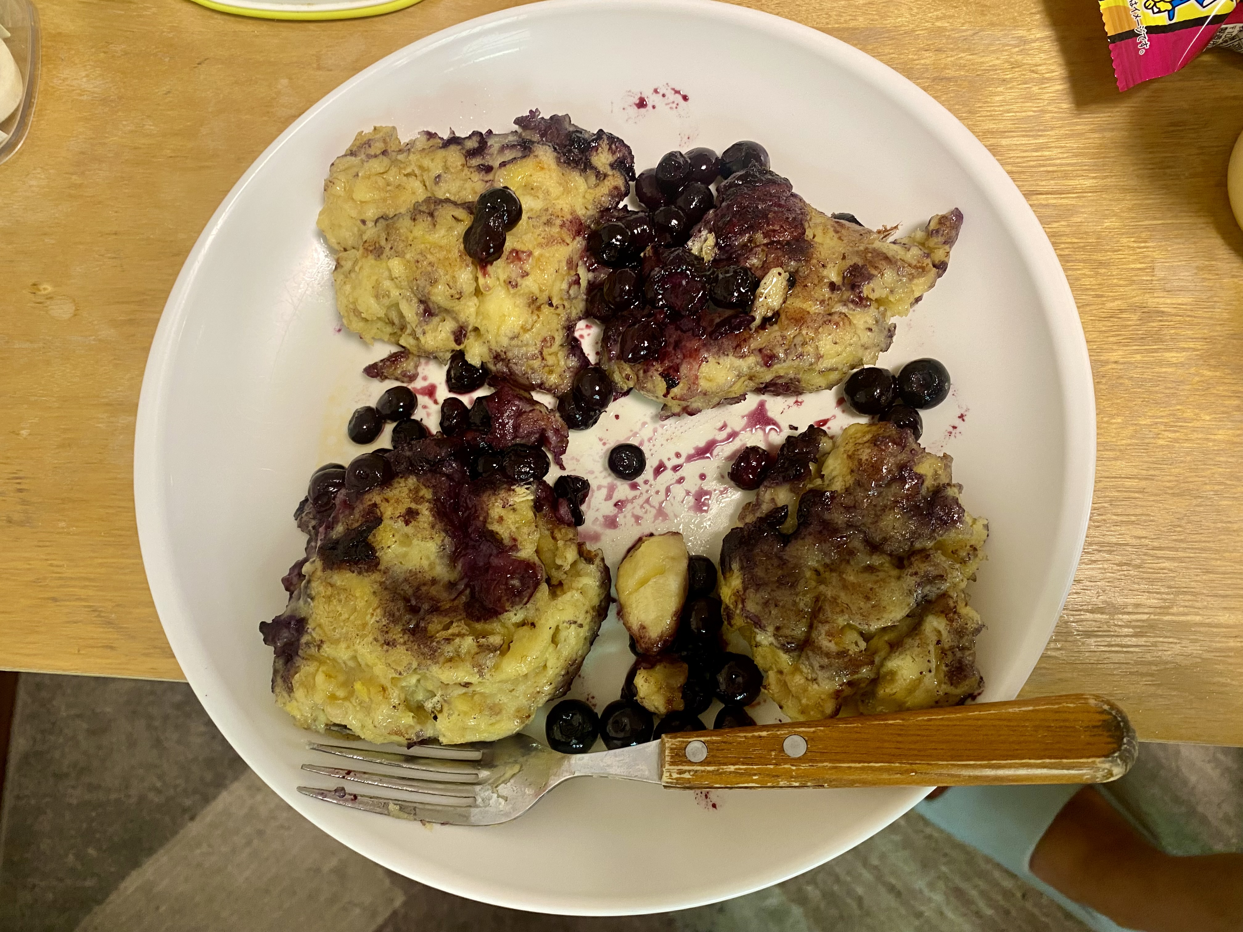 ブルーベリーの豆腐パンケーキ