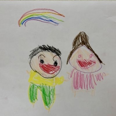 きりん先生の親子イラスト